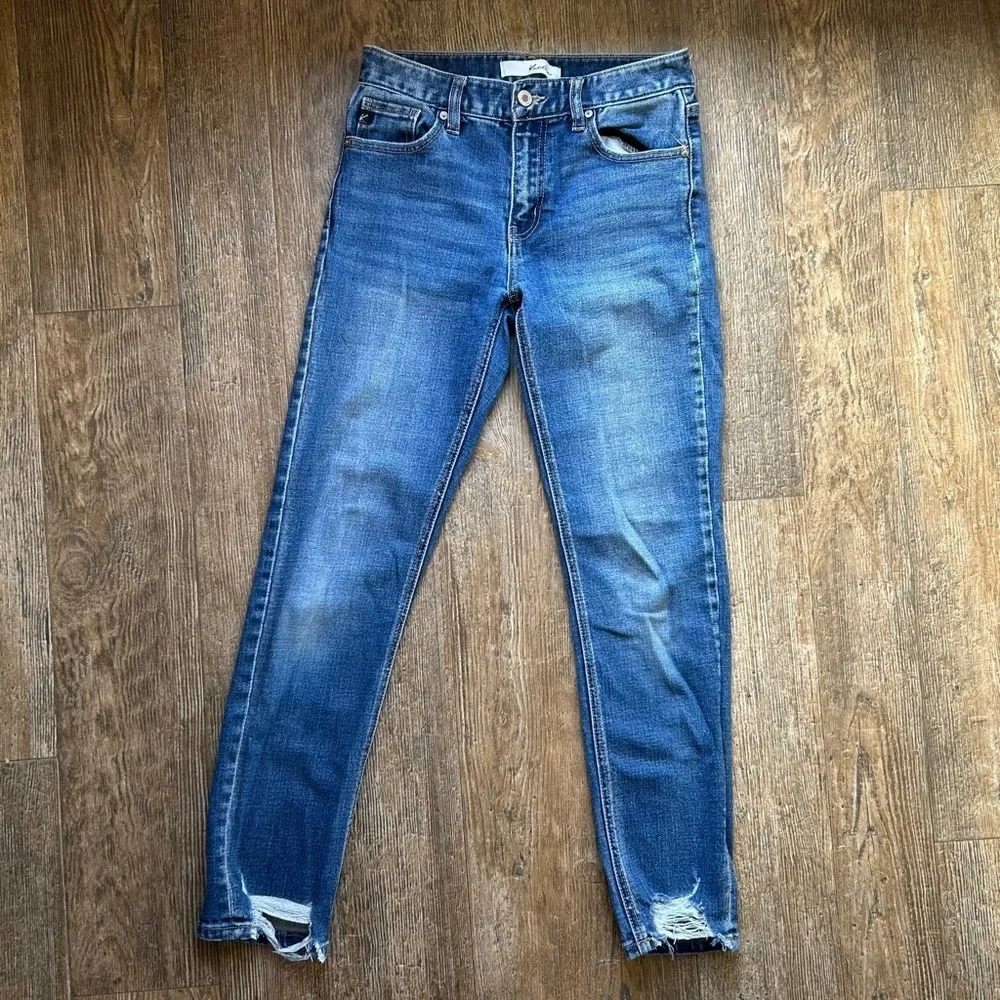 Kancan cane mid rise slim straight leg jeans